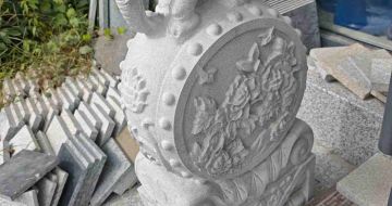 张家界芝麻白抱鼓石 庭院抱鼓石