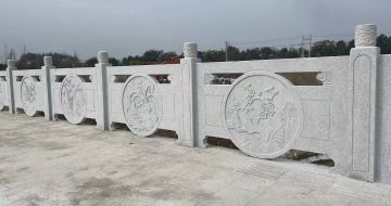 张家界芝麻白河道栏杆 石材栏杆