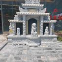 张家界芝麻白中国黑石材套墓 花岗岩墓碑