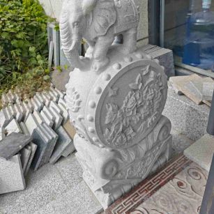 张家界芝麻白抱鼓石 庭院抱鼓石