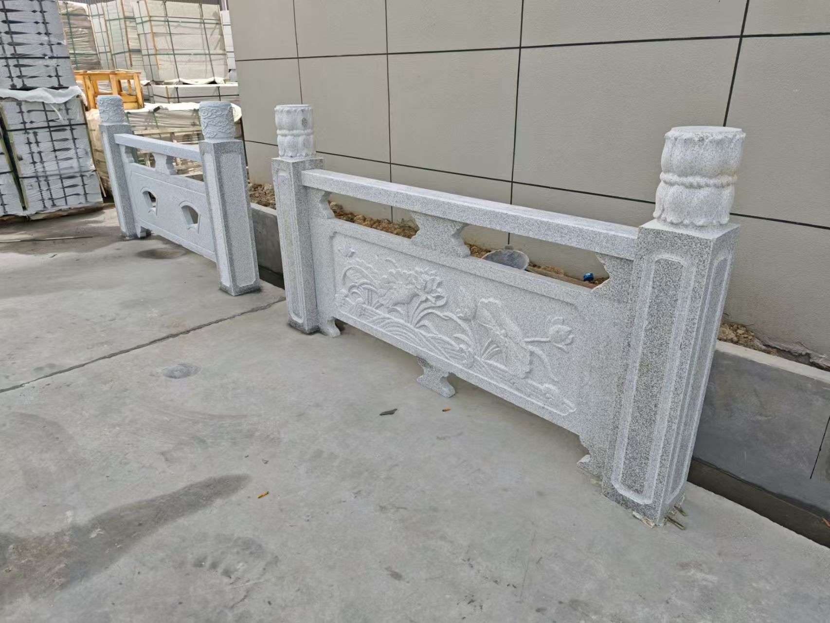 张家界芝麻白河道栏杆 石材栏杆
