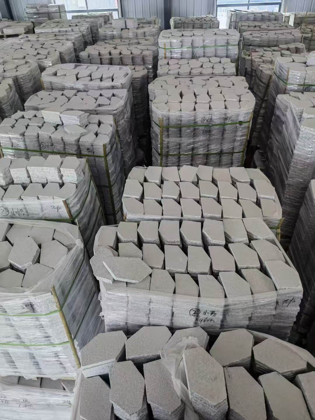 张家界芝麻白石材冰裂纹，碎拼。